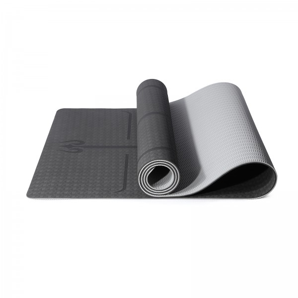 Kono TPE Non-slip Classic Yoga Mat - Black And Grey
